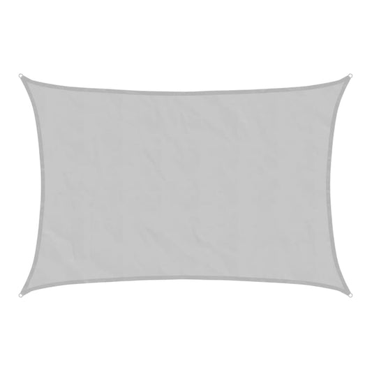 The light grey rectangular sun shade sail laid flat