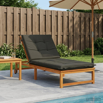 Sunlounger Cushion GEMERT 100% Polyester Melange 190 x 70 x 9 cm Anthracite