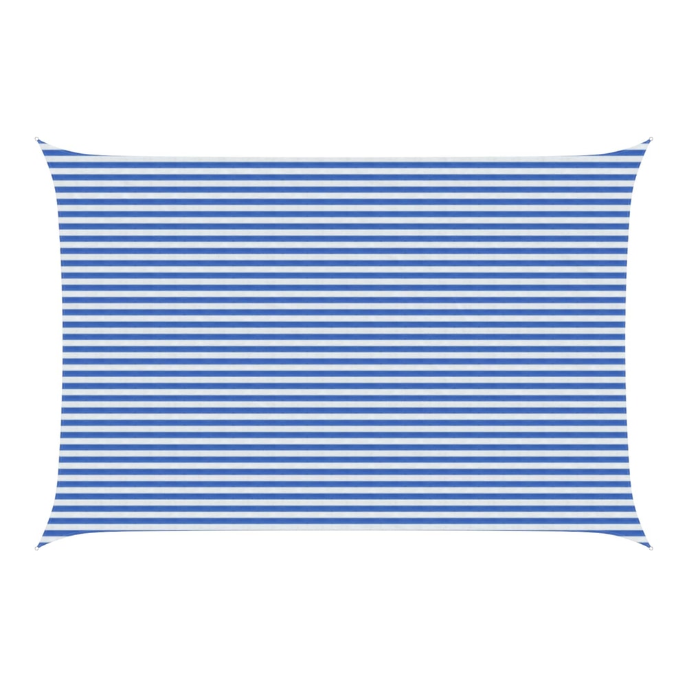 vidaXL Sunshade Sail Rectangular Blue and White, a rectangular sunshade sail with blue and white stripes