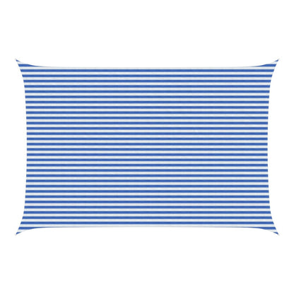 vidaXL Sunshade Sail Rectangular Blue and White, a rectangular sunshade sail with blue and white stripes