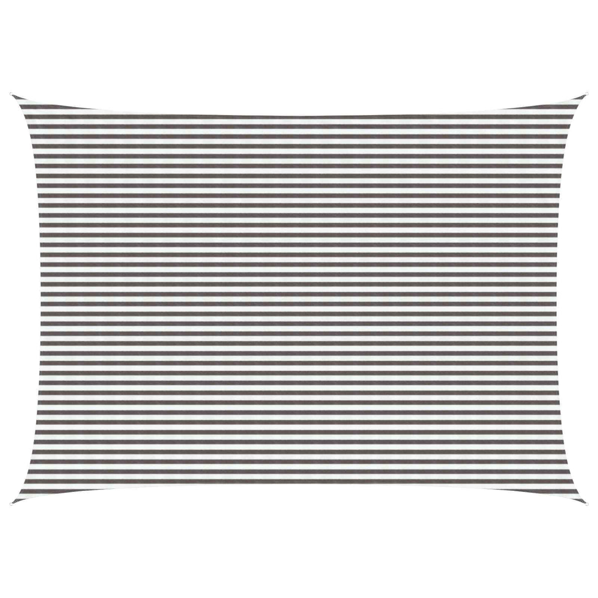 vidaXL Sunshade Sail Rectangular Light Grey and White, a rectangular outdoor sunshade sail with horizontal stripes