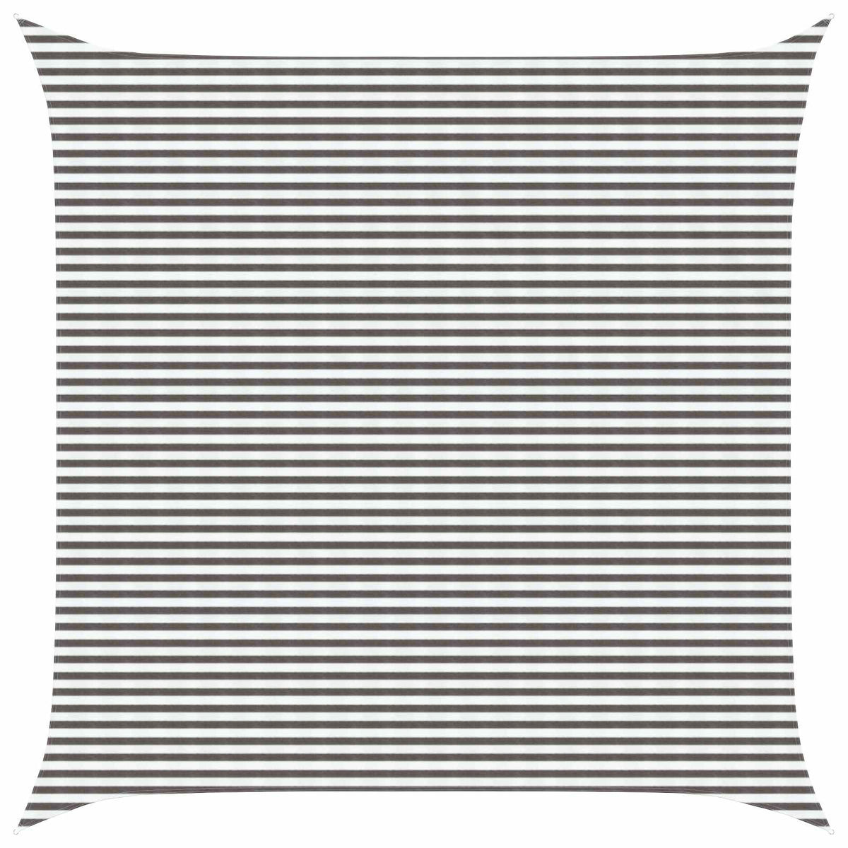 vidaXL Sunshade Sail Square Light Grey and White, a square fabric with horizontal grey and white stripes