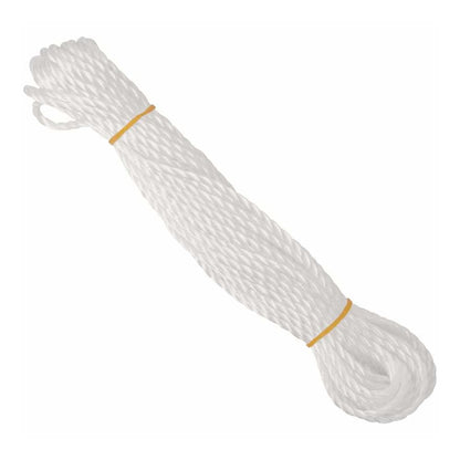 The sunshade sail mounting rope coiled and ready for use