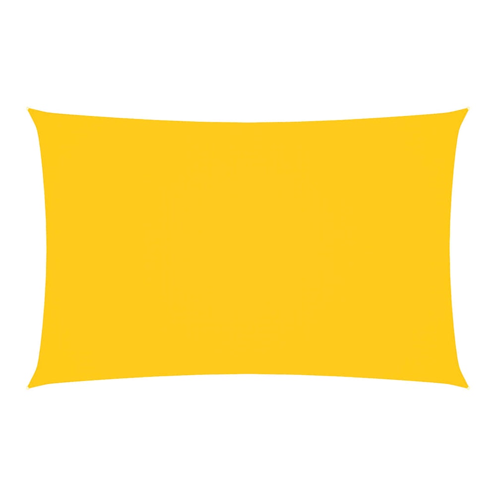 A plain yellow rectangular sunshade sail stretched out flat
