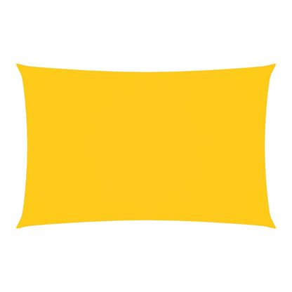 A plain yellow rectangular sunshade sail stretched out flat