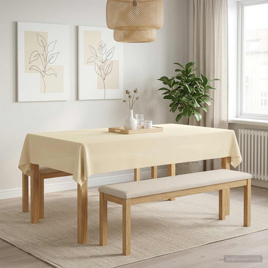 Table Cloth 5 pcs Cream White Polyester