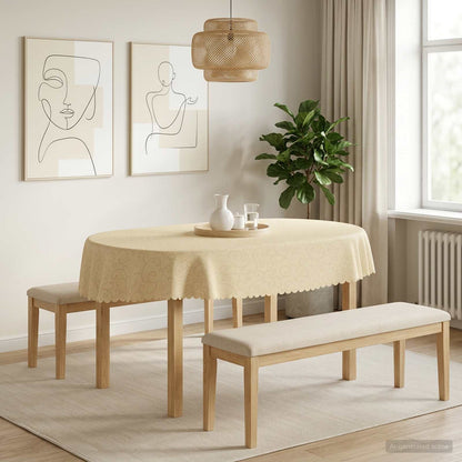Table Cloth 5 pcs Oval Cream White