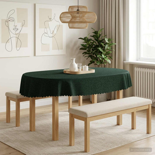 Table Cloth 5 pcs Oval Dark Green