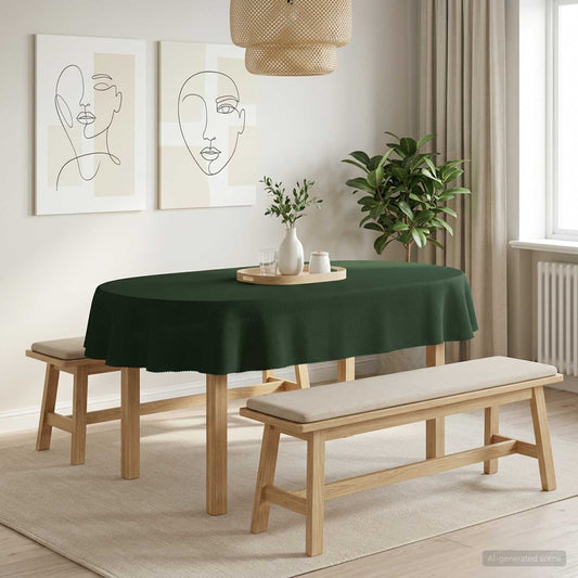 Table Cloth 5 pcs Oval Dark Green