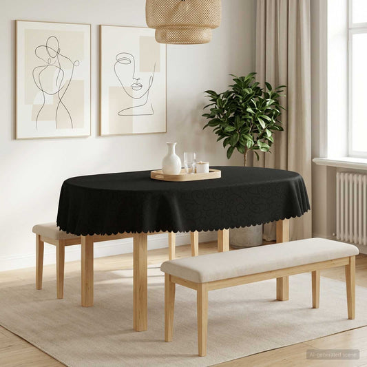 Table Cloth 5 pcs Oval Dark Grey