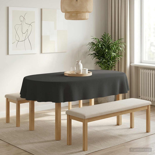 Table Cloth 5 pcs Oval Dark Grey