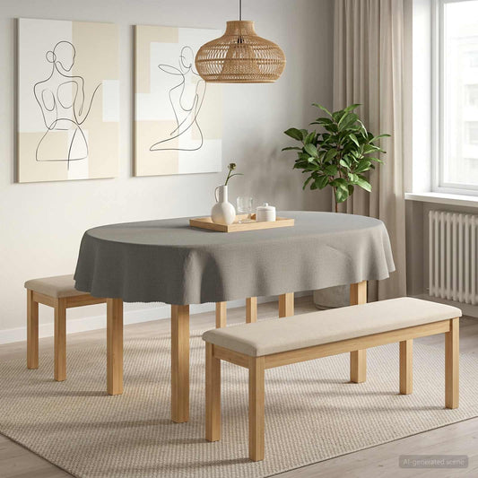 Table Cloth 5 pcs Oval Light Grey