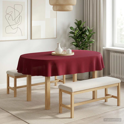 Table Cloth 5 pcs Oval Wine Red
