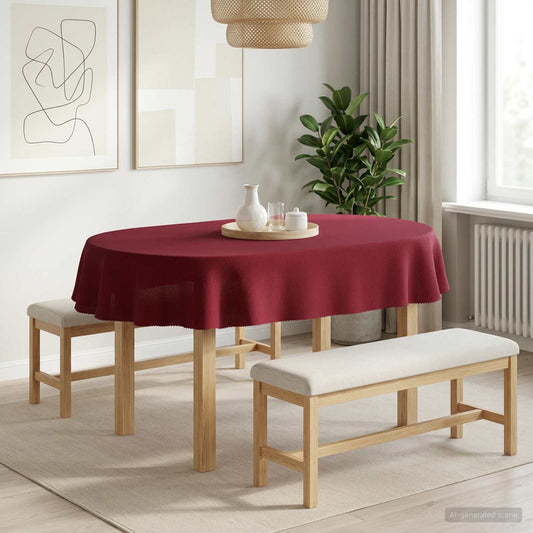 Table Cloth 5 pcs Oval Wine Red