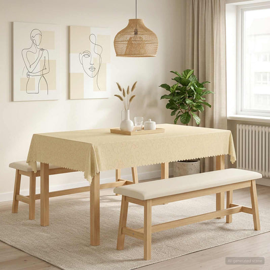 Table Cloth 5 pcs Rectangular Cream White