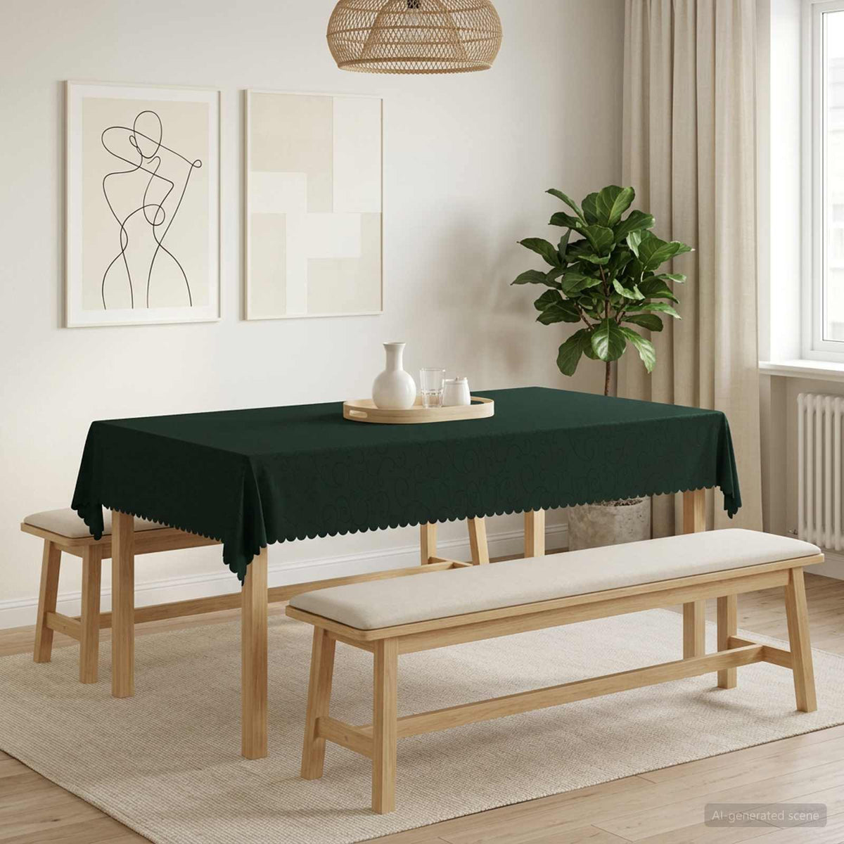 Table Cloth 5 pcs Rectangular Dark Green