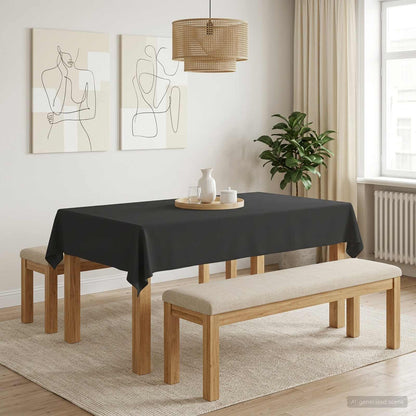 Table Cloth Polyester Rectangular 5 Dark grey 140 x 220 cm