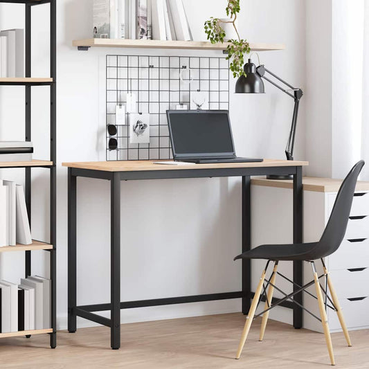 Table Engineered Wood and Steel Natural 100 x 50 x 77 cm