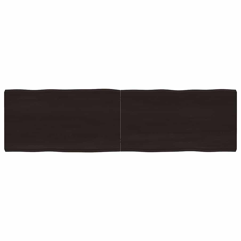 Table Top 100x50x(2-6) Live Edge Dark brown Depth 50 cm Height 6 cm 180 cm