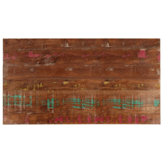 vidaXL Table Top Rectangular Solid Wood Reclaimed showing the textured surface with colourful paint marks