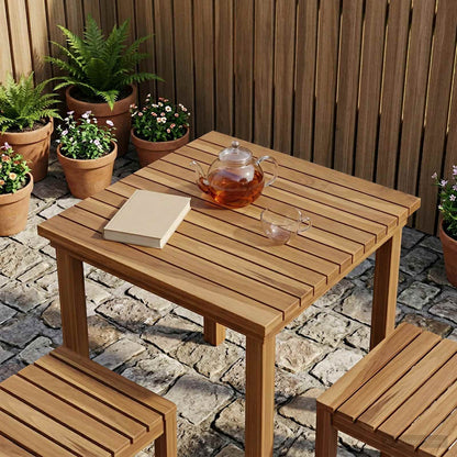 Table Top Ø 40 x 3.5 Round Solid Teak Wood Natural 50 x 50 cm