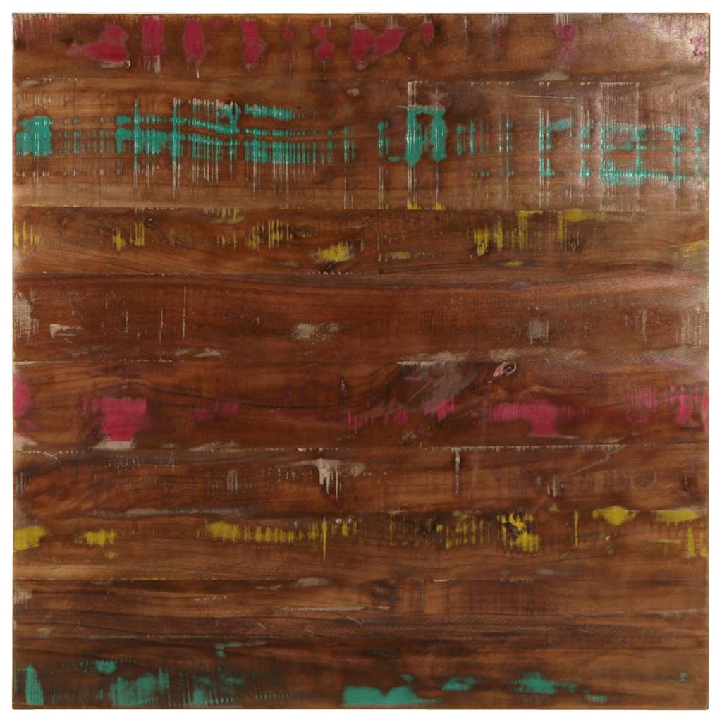 Table Top 60x60x1,5 cm Square Solid Wood Reclaimed Thickness 15 mm Reclaimed wood(multicolour) 70 cm 70 cm