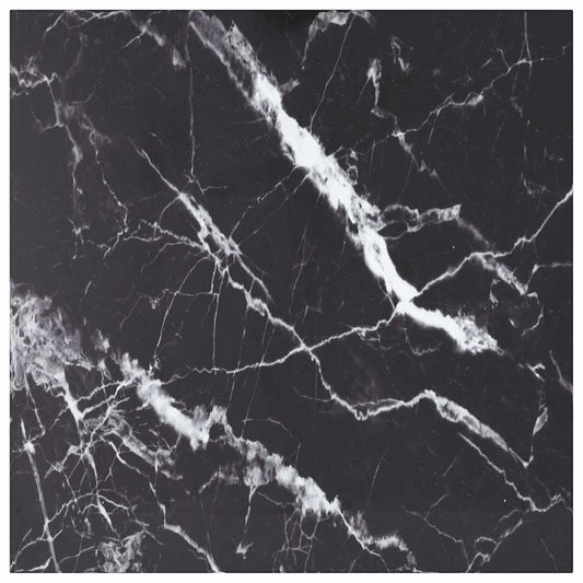 Table Top Black 6 mm Tempered Glass with a black marble effect pattern