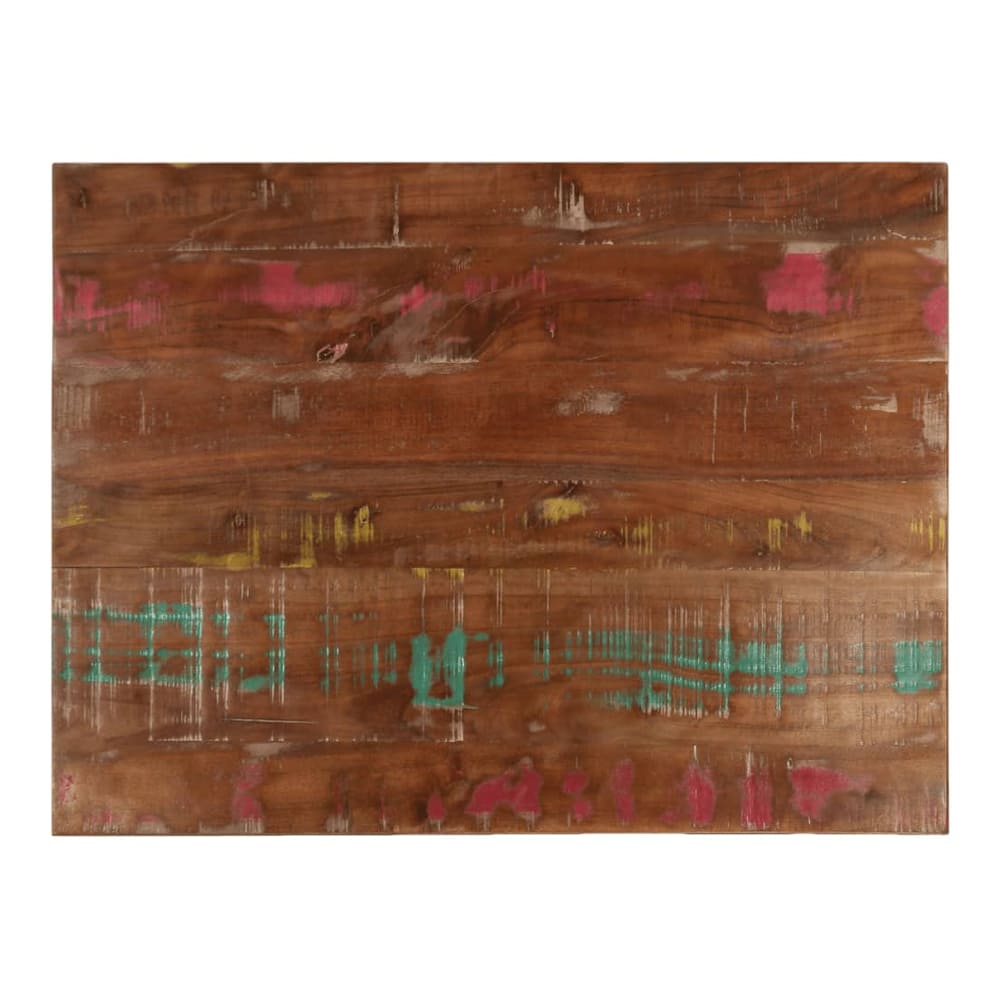 vidaXL Table Top Rectangular Solid Wood Reclaimed showing the textured surface with colourful accents