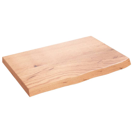 Light brown solid wood oak table top with natural edges