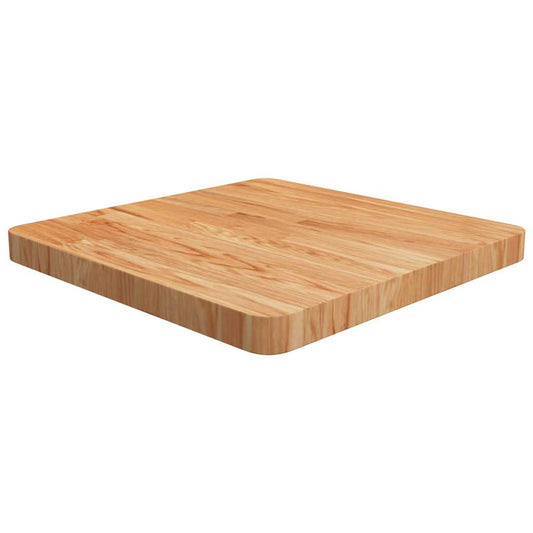 vidaXL Square Table Top Light Brown Treated Solid Wood Oak, a light brown square wooden table top with rounded edges
