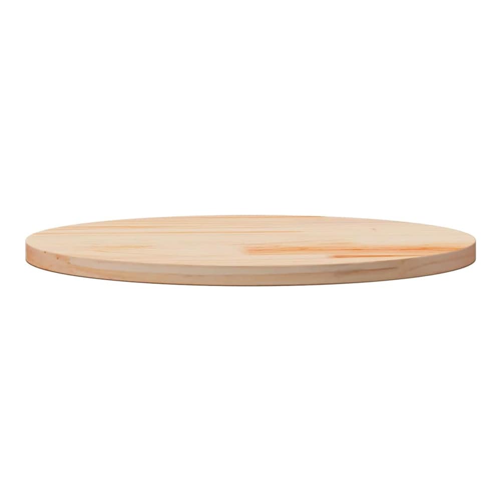 Side profile of the round pine wood table top