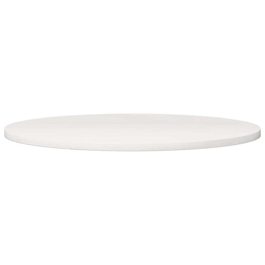 The round white table top shown from the side, highlighting its thickness and smooth edge