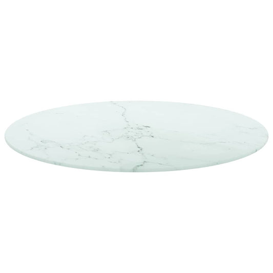 The round table top shown from a low angle to highlight the surface pattern