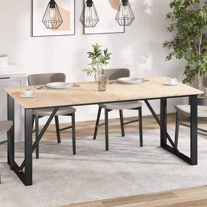 vidaXL Table Tops 4 pcs Rectangular Solid Wood Pine set up as a dining table