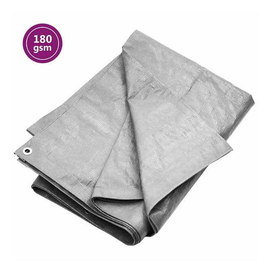 Tarpaulin 180 g/m² Grey HDPE folded with a circular badge indicating the material weight