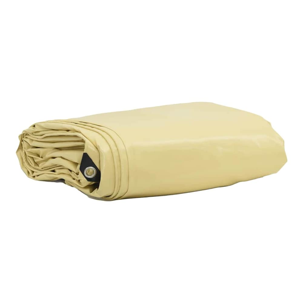 vidaXL Tarpaulin 650g / m² Beige Canvas with PVC Coating folded neatly