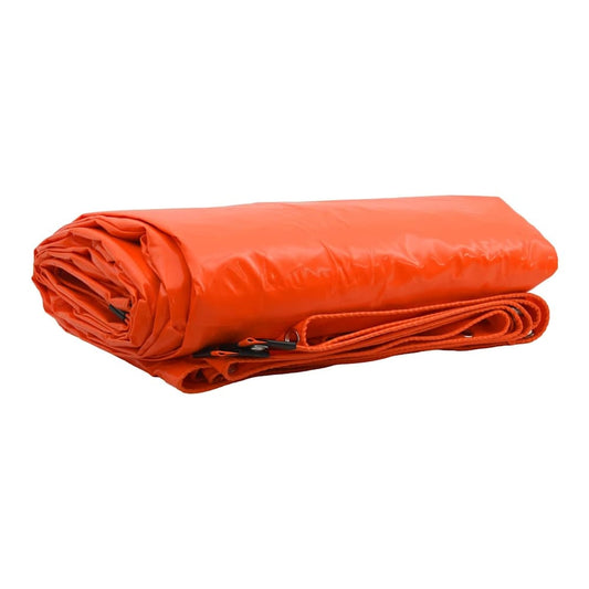 vidaXL Tarpaulin 650g / m² Orange Canvas with PVC Coating, rolled up tightly