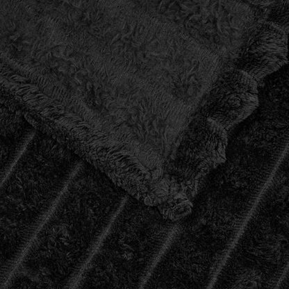Close up texture of the black fleece blanket fabric