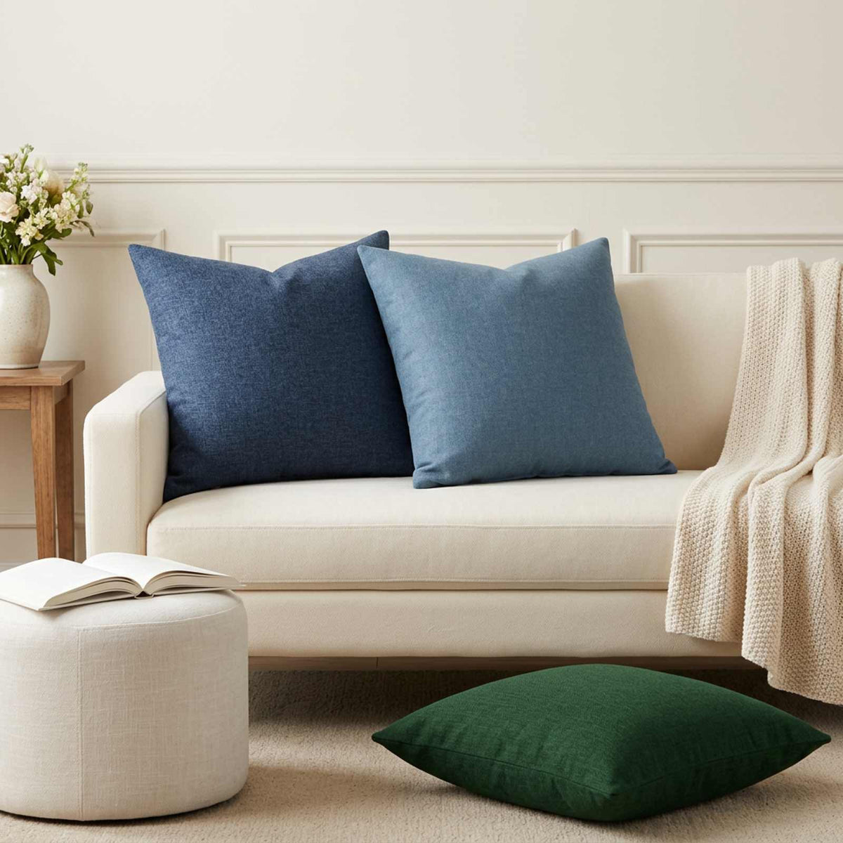 Throw Pillow HEERLEN Fabric 6 50 x 50 cm Blue