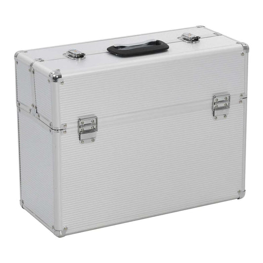vidaXL Tool Case Silver aluminium tool box with a handle and latches