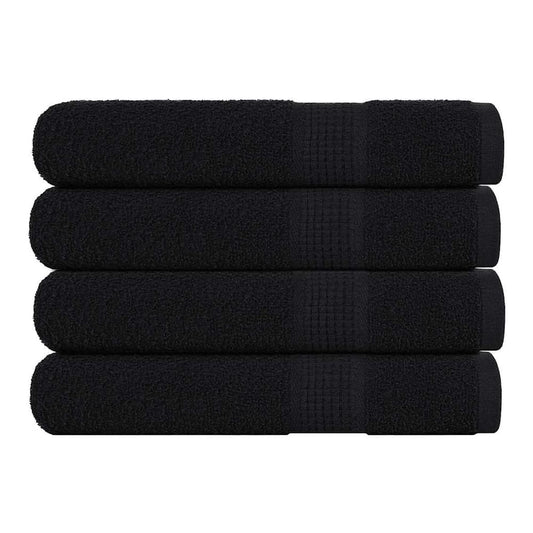 vidaXL Towels "FROGN" 4 pcs Black 360 gsm stacked neatly on top of each other