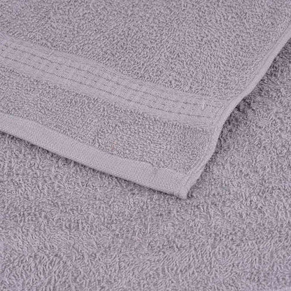 Close up of the hem and texture of a grey towel