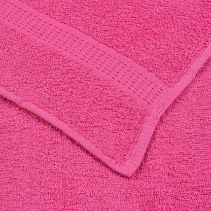 Close up of the edge and stitching on a pink towel