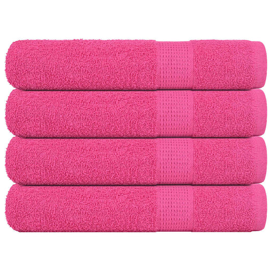 vidaXL Towels "FROGN" 4 pcs Pink 360 gsm, a stack of four pink towels