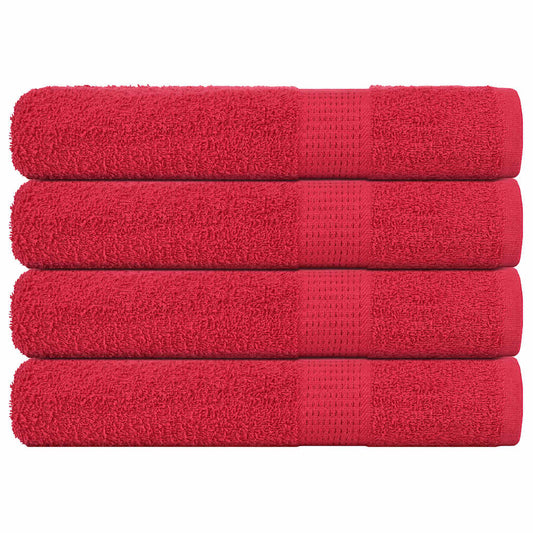 vidaXL Towels FROGN 4 pcs Red 360 gsm stacked neatly on a plain white background