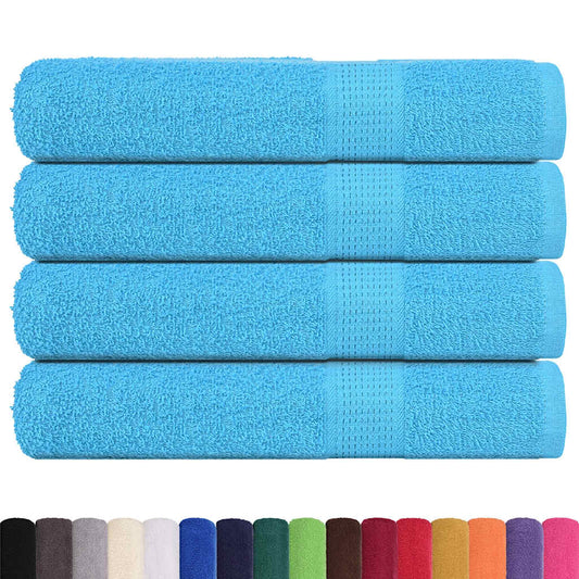 the turquoise bath towels shown with a colour palette of other available options below