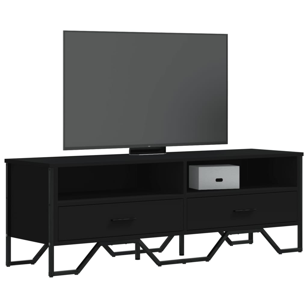 TV Cabinet 122x34x41 cm Engineered Wood Black