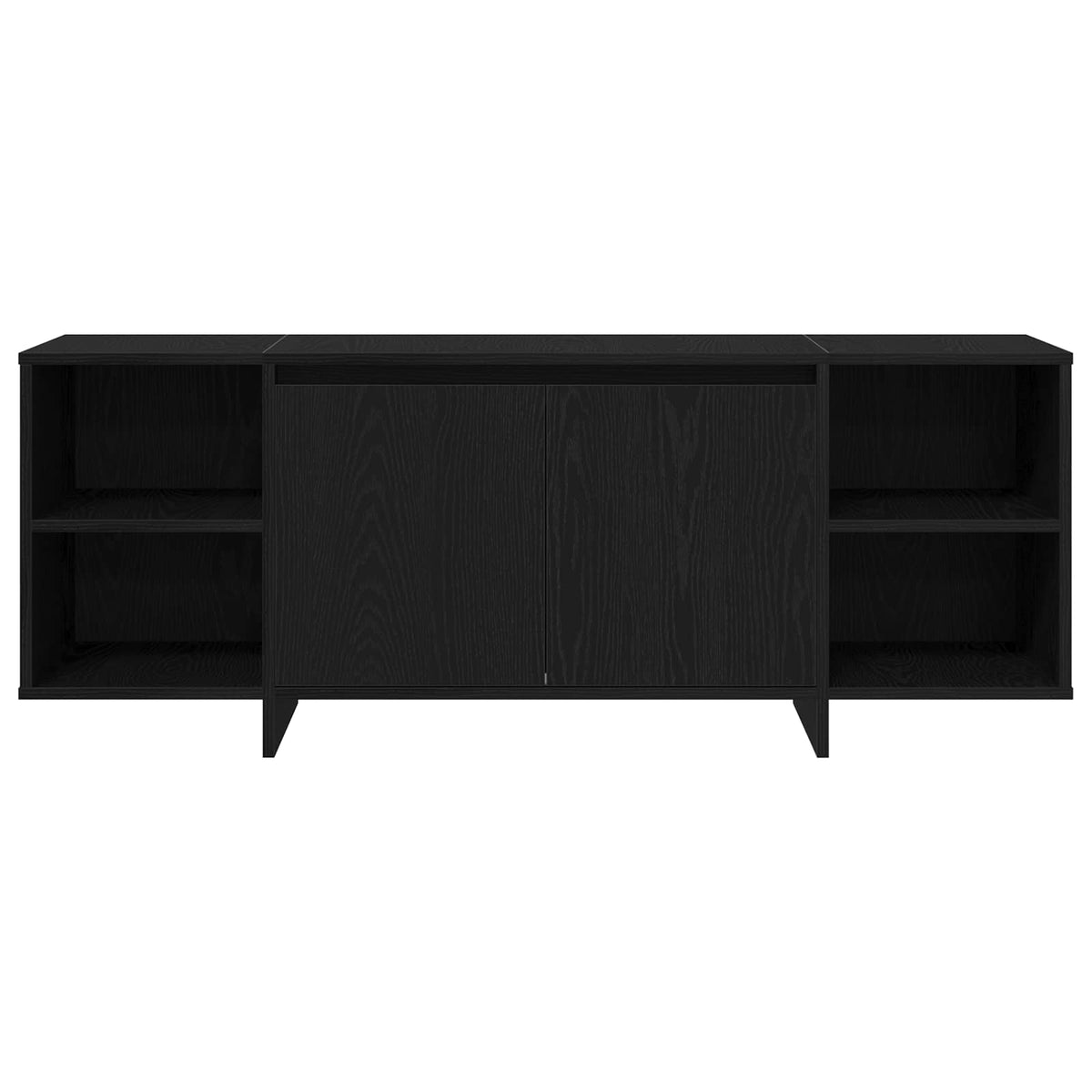 The black oak engineered wood TV cabinet showing its full structure