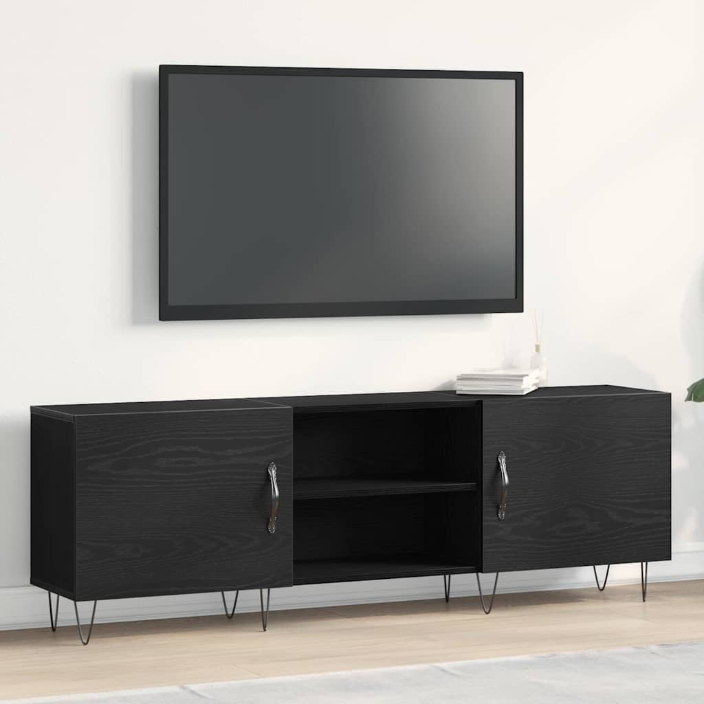 TV Cabinet 150x30x50 cm Engineered Wood Black oak