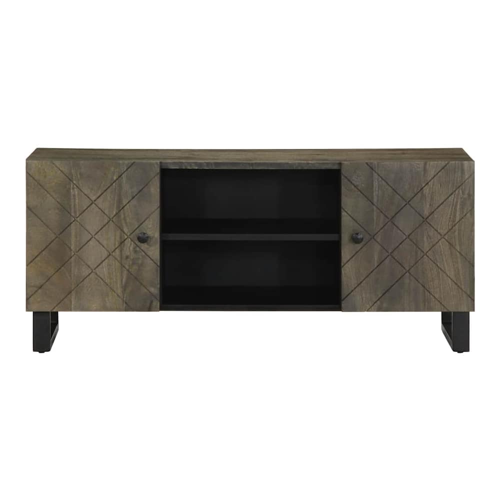 the media storage cabinet with one door open and one closed